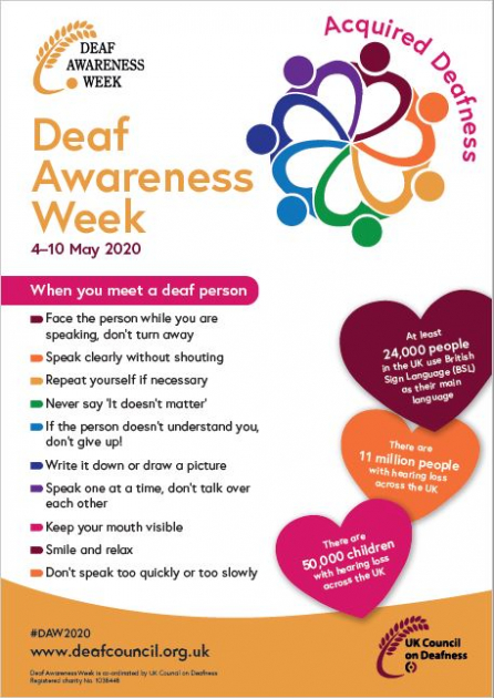 Deaf Awareness Week 4 – 10th May 2020 - Acquired Deafness